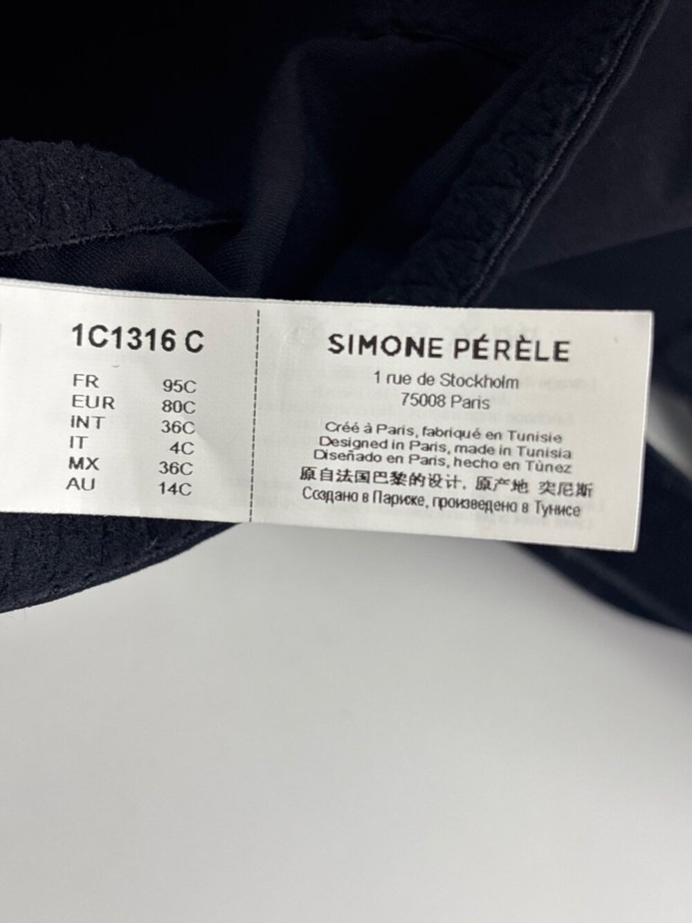Simone Perele Escale 3d Plunge T-Shirt Underwire Lace Trim Bra Black 36C NEW - Picture 7 of 7